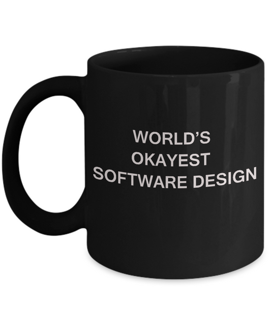 Funny Mug - World's Okayest Software design - Porcelain Black coffee mugs 11 oz