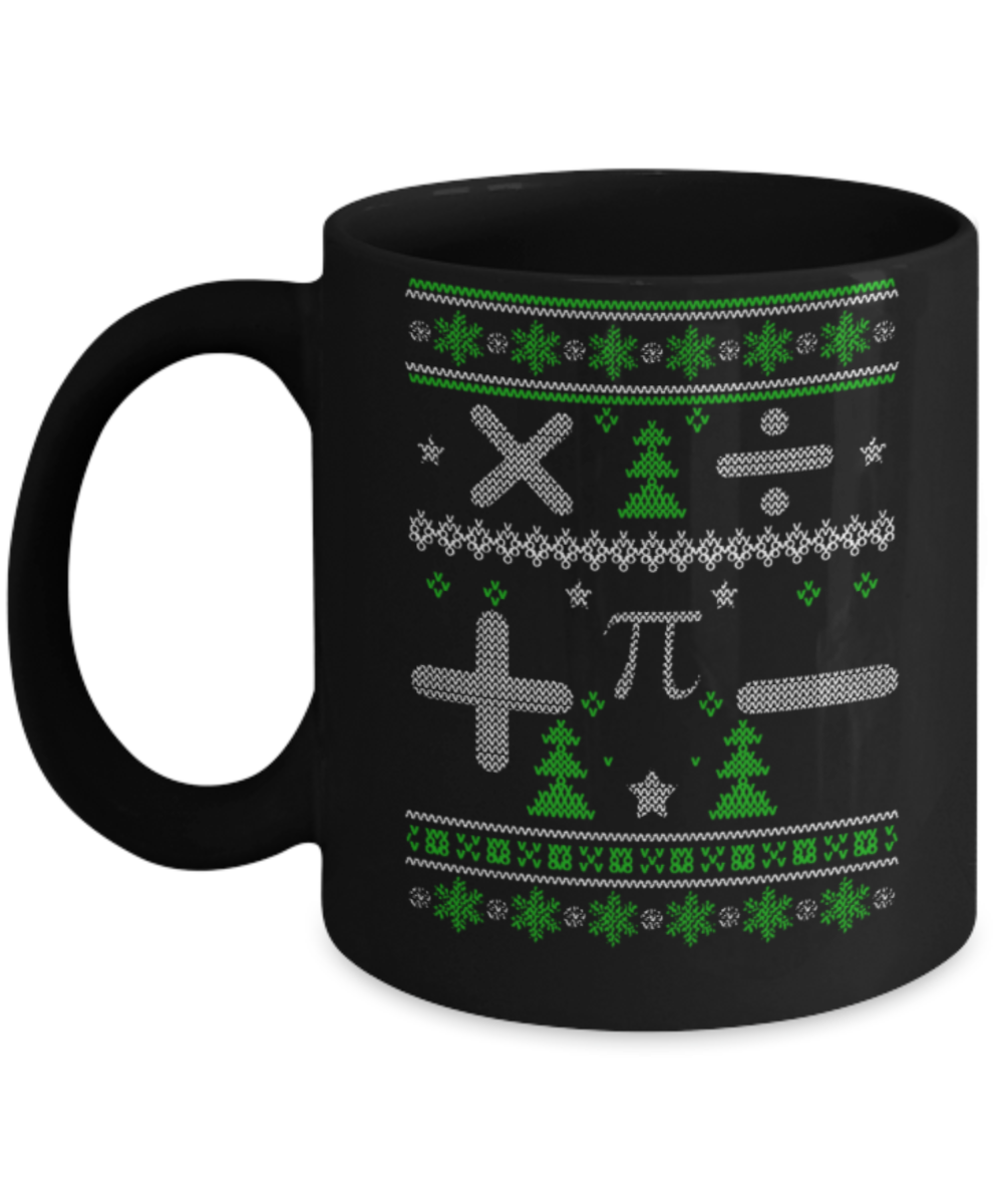 Peets coffee k cups christmas blend , Christmas Mathematics - Black Coffee Mug Porcelain Tea Cup 11 oz - Great Gift