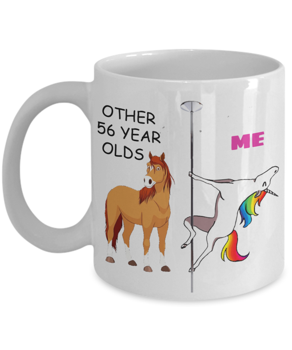 56th Birthday Gift for Women - Other 56 Year Olds Me Unicorn Coffee Mug - Funny White Porcelain Coffee 11 oz for Grandma, Mom, Sister, Best Friend, Women, Her - Born In 1964