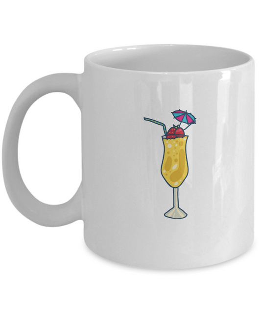 Cocktail Funny white mugs - Funny Christmas Gifts - Porcelain White coffee mugs 11 oz