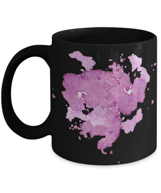 Violet & White Watercolor Collection 11 Oz  Funny Porcelain Black Coffee Mug