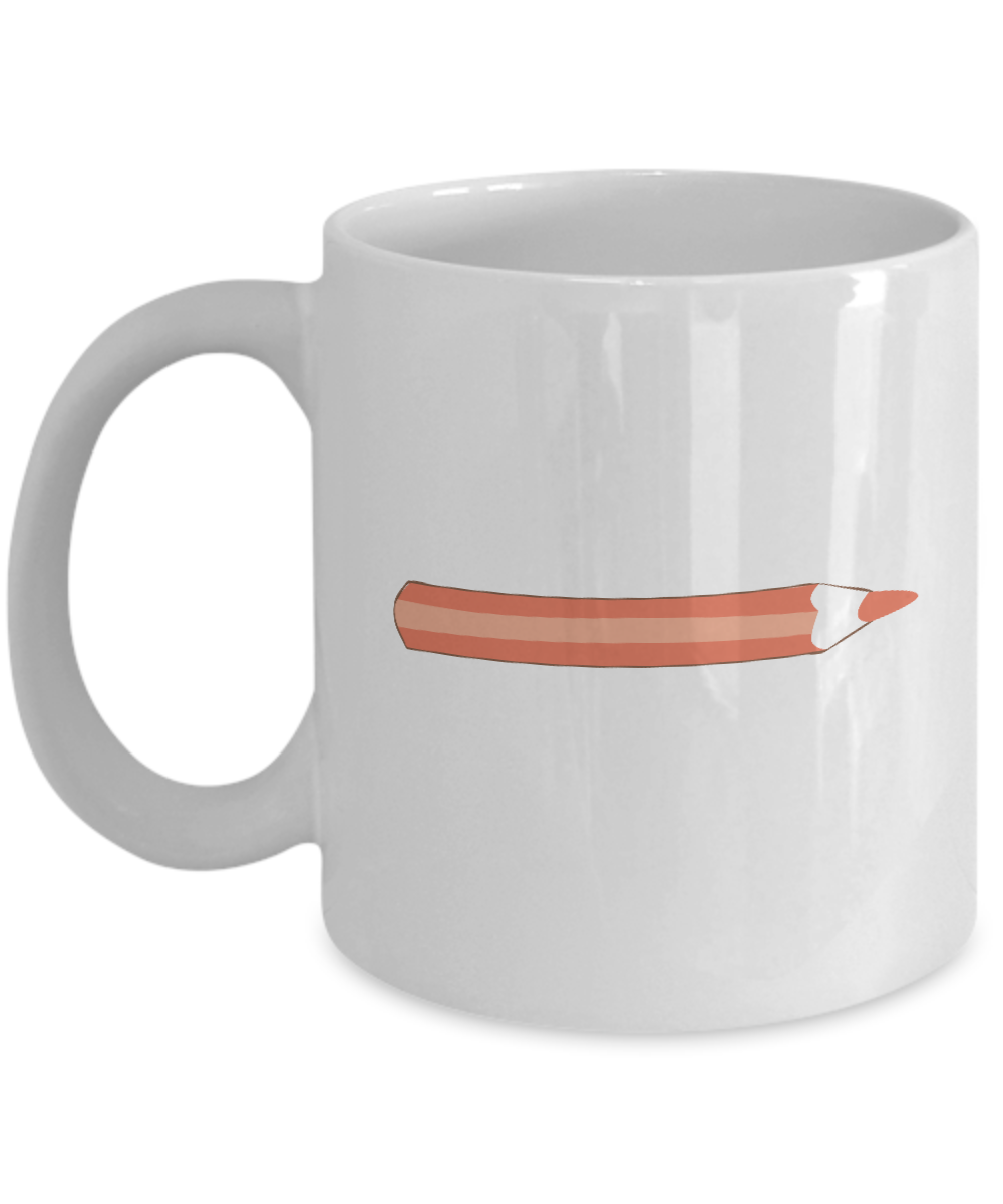 Pencil Red 2 White Mugs - Funny Coffee Mugs -White coffee mugs 11 oz