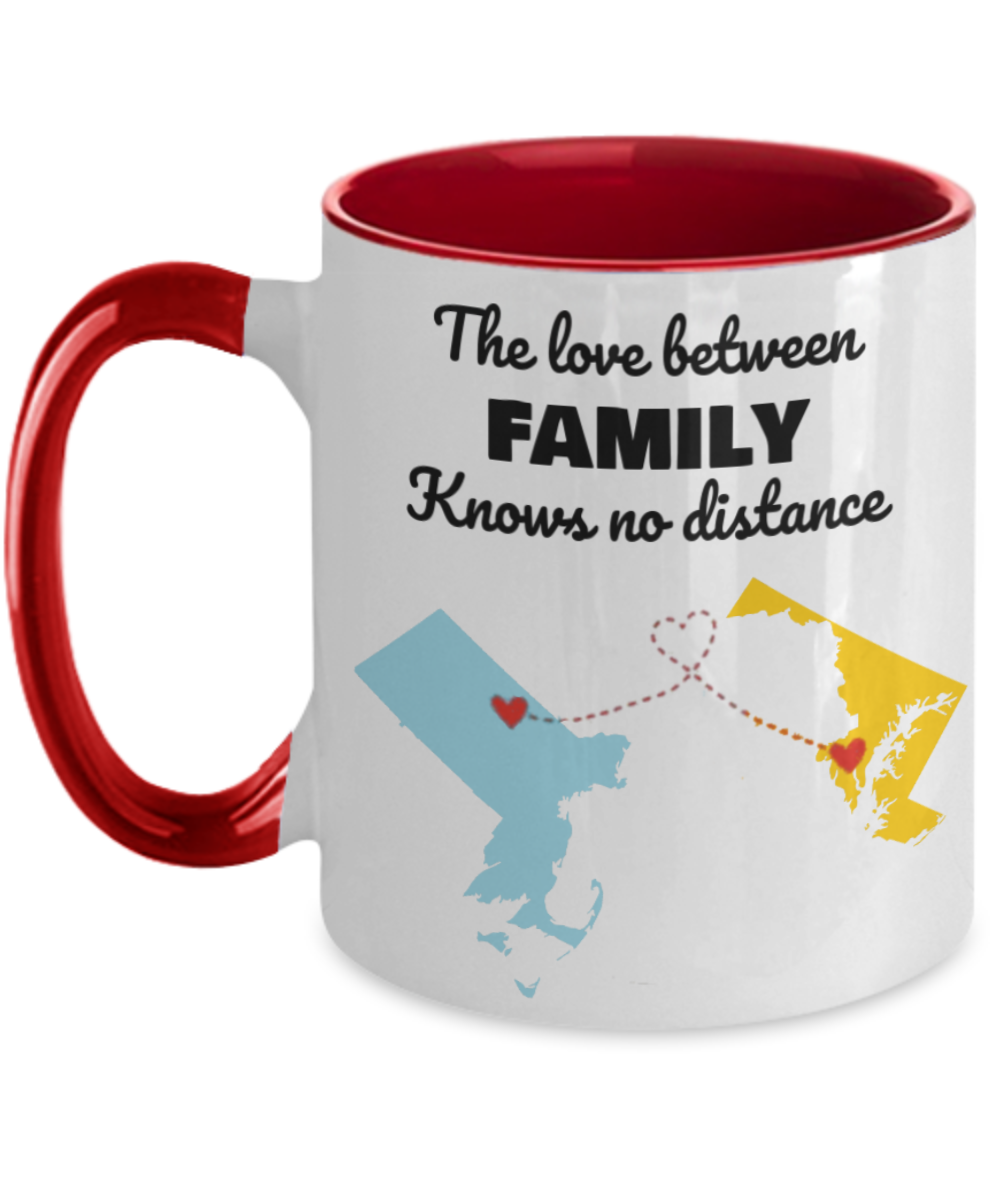 Massachusetts Maryland Two Tone 11oz Mug / Maryland Massachusetts Mug / Connected States Coffee Mug / Two State Mug / Summer Vacation Mug