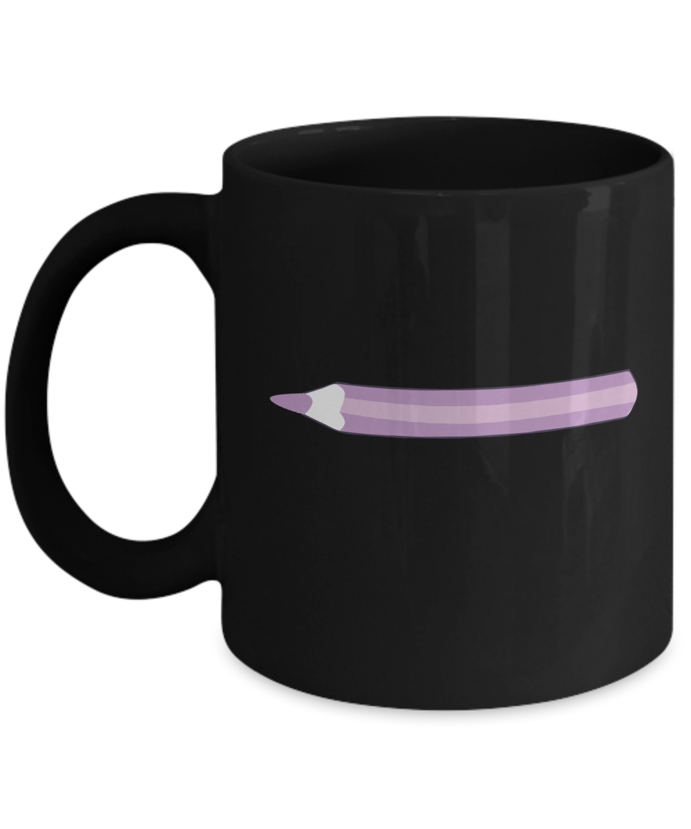 Pencil Lilac 3 Black Mugs - Funny coffee mugs Black coffee mugs 11 oz
