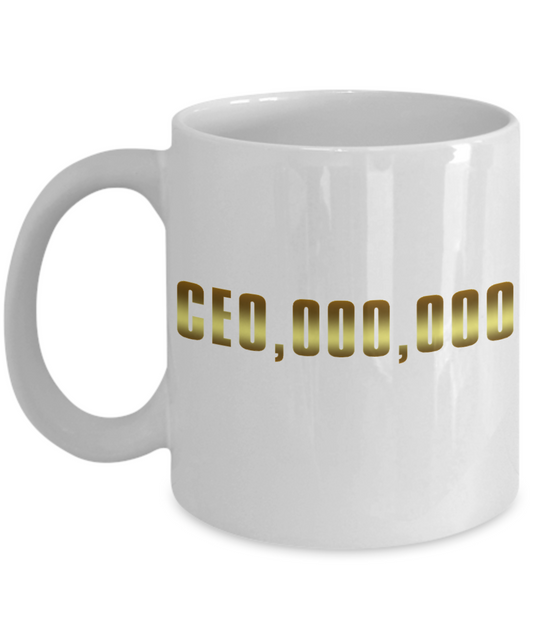 World's Best Boss Coffee Mug, CEO-White Porcelain Coffee Mug 11 oz For Business Man,Entrepreneur, Boss, CEO