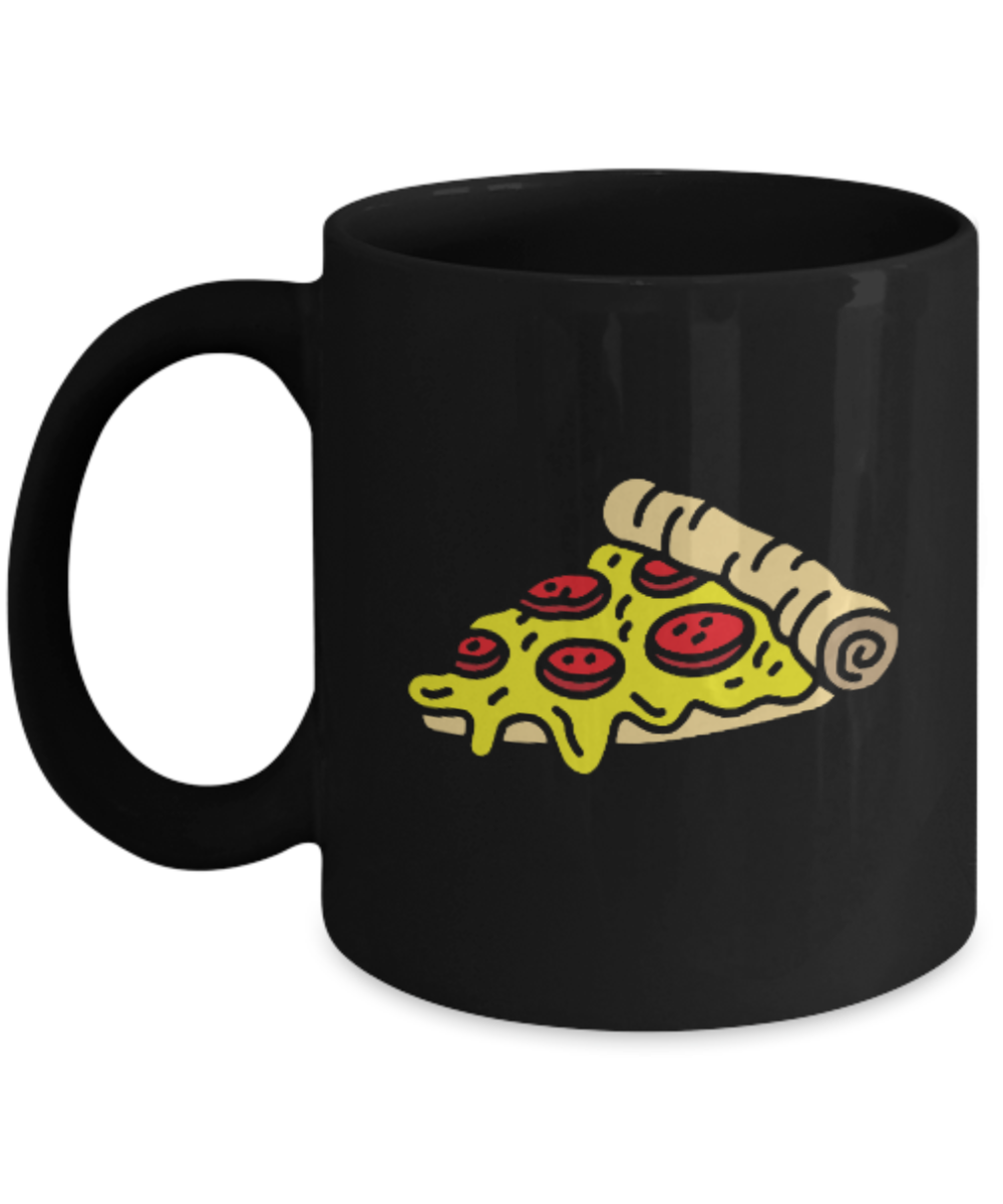 Fitness Lovers mugs , Yea I'm into Fitness Fitness whole pizza in my mouth - Black Coffee Mug Porcelain Tea Cup 11 oz - Great Gift