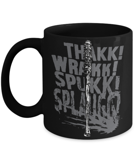 Plants vs zombies gift box mugs , Thakki Wrakki Spukki Sound Effects - Black Coffee Mug Porcelain Tea Cup 11 oz - Great Gift