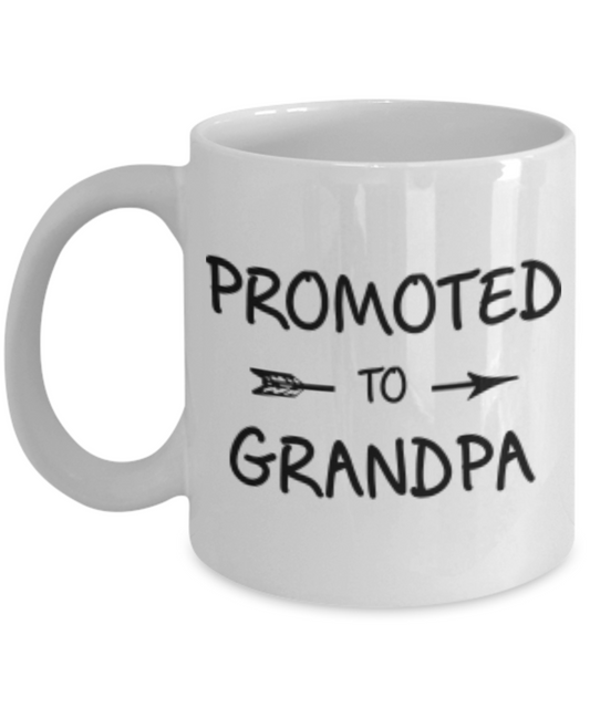 Promoted To Grandpa Coffee Cup - White Porcelain Coffee Cup,Premium 11 oz White coffee cup
