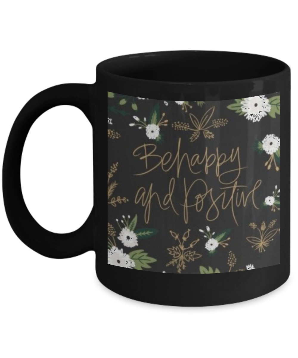 Proverbs Bible quotes , Be happy and positive - Black Coffee Mug Tea Cup 11 oz Gift