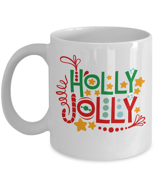 Knightmare before christmas mug - Holly Jolly - Funny Christmas Gift Mugs, Christmas Gifts for family Ceramic Cup White, Funny Mugs Gift Ideas 11 Oz