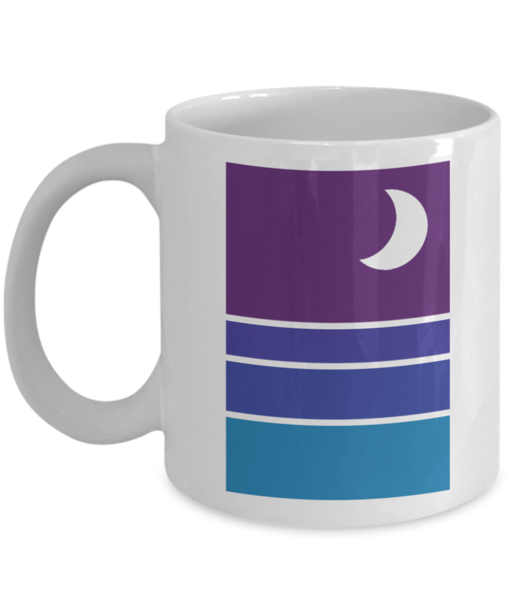 Fashion/Trends Lovers mugs , Night Beach - White Coffee Mug Porcelain Tea Cup 11 oz - Great Gift