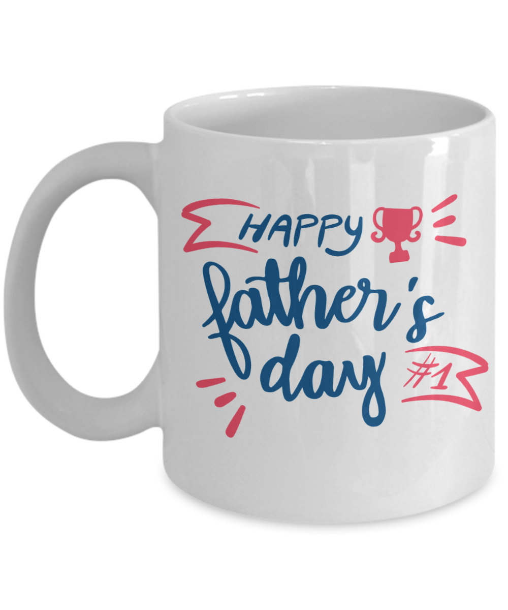 Best Ever Dad Coffee Mug, Happy Fathers Day-White Porcelain Coffee Mug 11 oz For Dad, Papa, Daddy, Fathers Day, Birthday