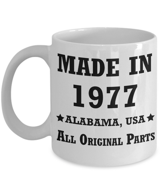 41st birthday gifts october 1977 of being sunshine - Made in 1977 All Original Parts Alabama - White Porcelain Coffee Cup,Premium 11 oz Funny Mugs White coffee cup Gifts Ideas