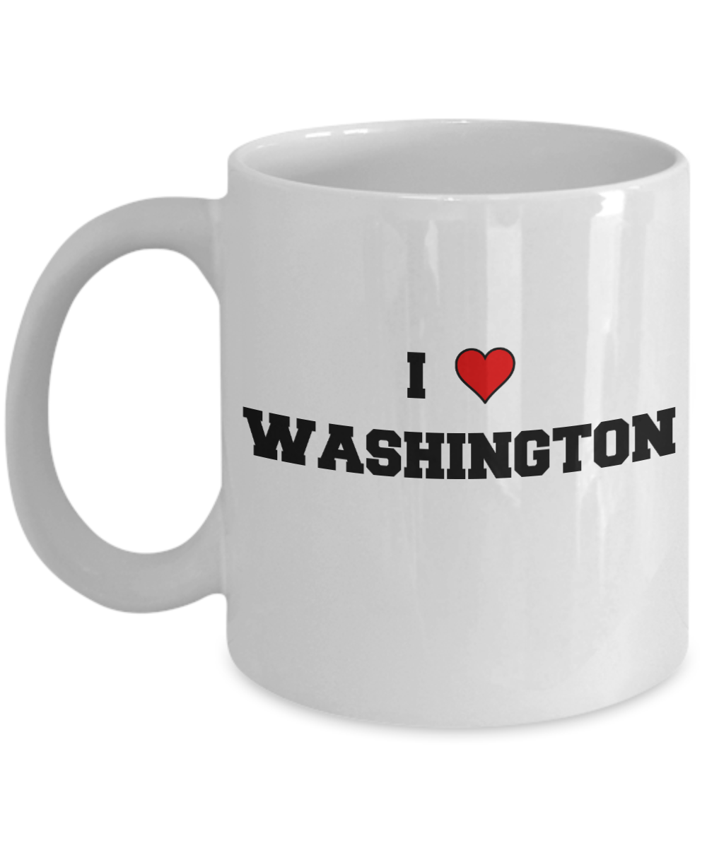 Washington Tea Coffee Mugs,I Love Washington USA States Ceramic Coffee Mug Tea Cup Gifts Mugs 11 oz Funny Mugs
