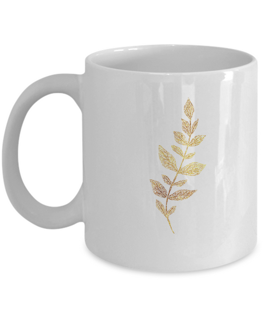 Flowers and Leaves 19 coffee mugs - Funny Christmas White coffee mugs 11 oz