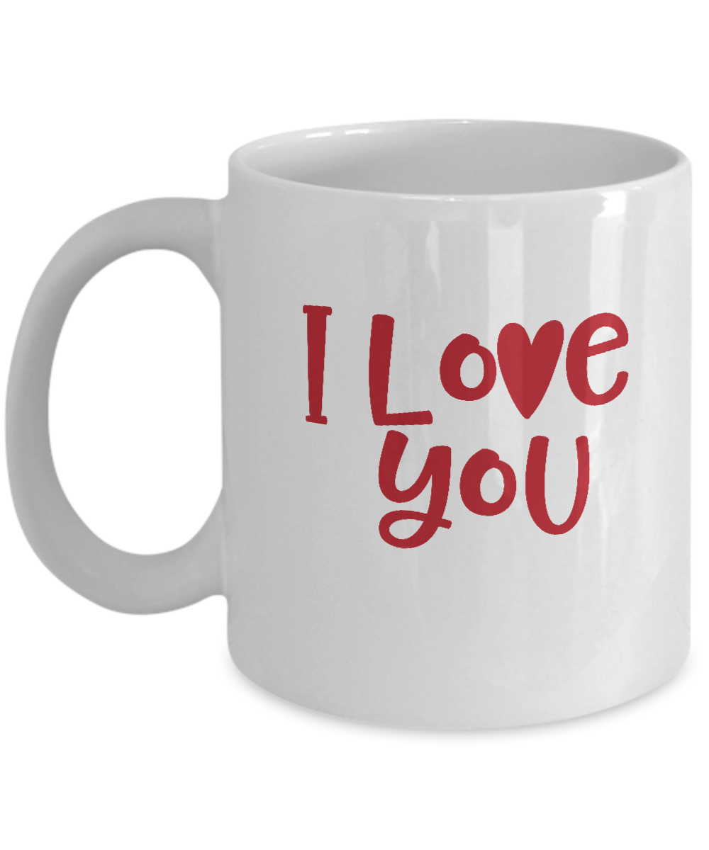 I love you Black coffee Mugs - Funny Valentines day Gifts - White coffee mugs 11 oz