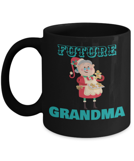 Funny Grandma Coffee Mug - Black Porcelain Coffee Cup,Premium 11 oz Black coffee cup