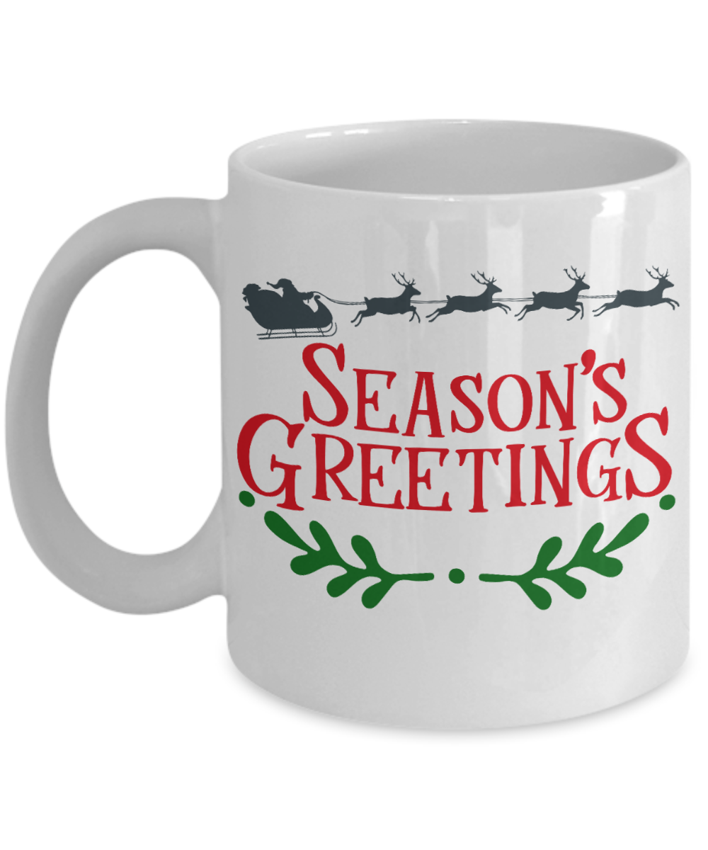 Knightmare before christmas mug - Season's Greetings - Funny Christmas Gift Mugs, Christmas Gifts for family Ceramic Cup White, Funny Mugs Gift Ideas 11 Oz