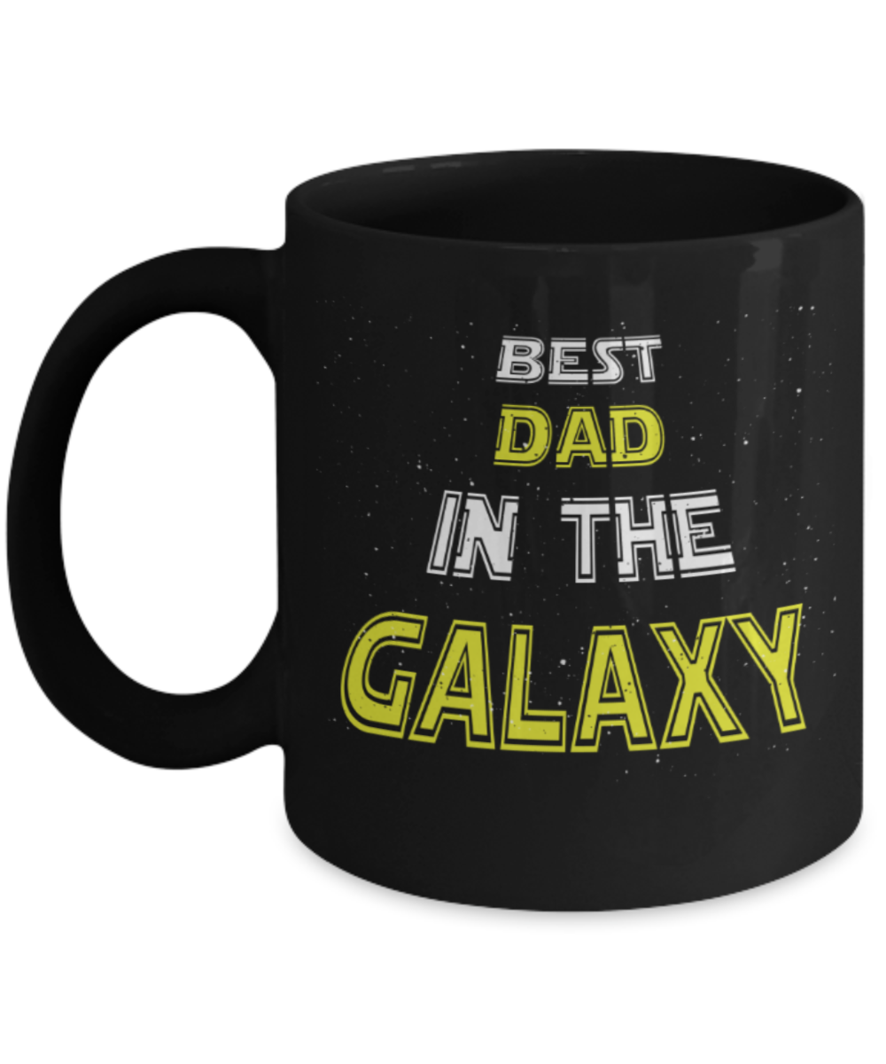 Father son gifts to do together - Bad Ass Dad - Black Porcelain Coffee Mug Cute Ceramic Cup 11 oz