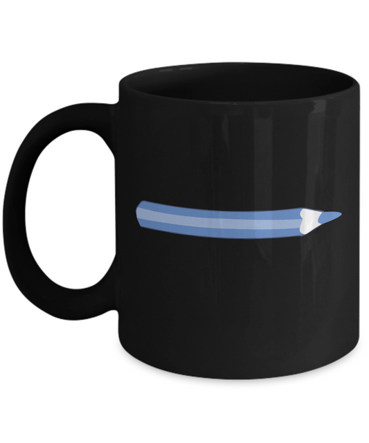 Pencil Blue 2 Black Mugs - Funny coffee mugs - Black coffee mugs 11 oz