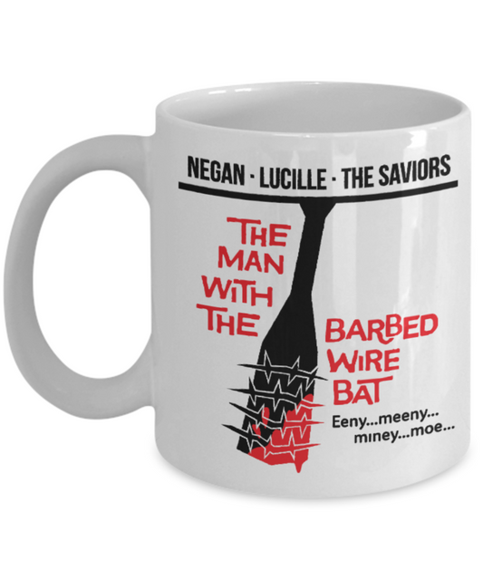 Plants vs zombies gift box mugs , The Man with the Bat - White Coffee Mug Porcelain Tea Cup 11 oz - Great Gift