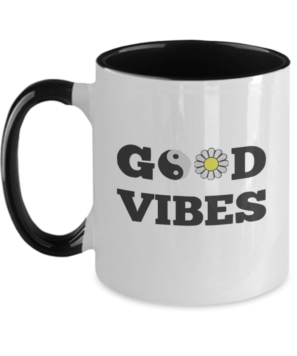 Good Vibes Coffee Mug, Positive Gift, Happy Moments, Fun Times Party