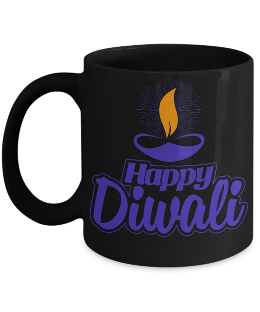 Diwali mugs - Happy Diwali - Black Coffee Mug Tea Cup 11 oz Gift