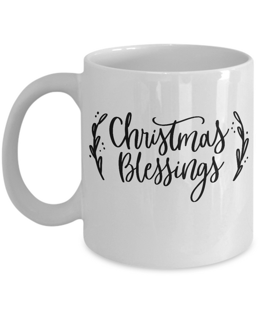 Christmas Blessings Coffee Cup -Funny Christmas Gifts - Porcelain Coffee Mug Gag Gifts 11 oz