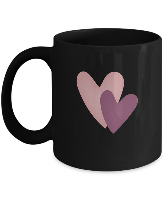 Valentine Hearts Black coffee Mugs - Funny Valentines day Black coffee mugs 11 oz