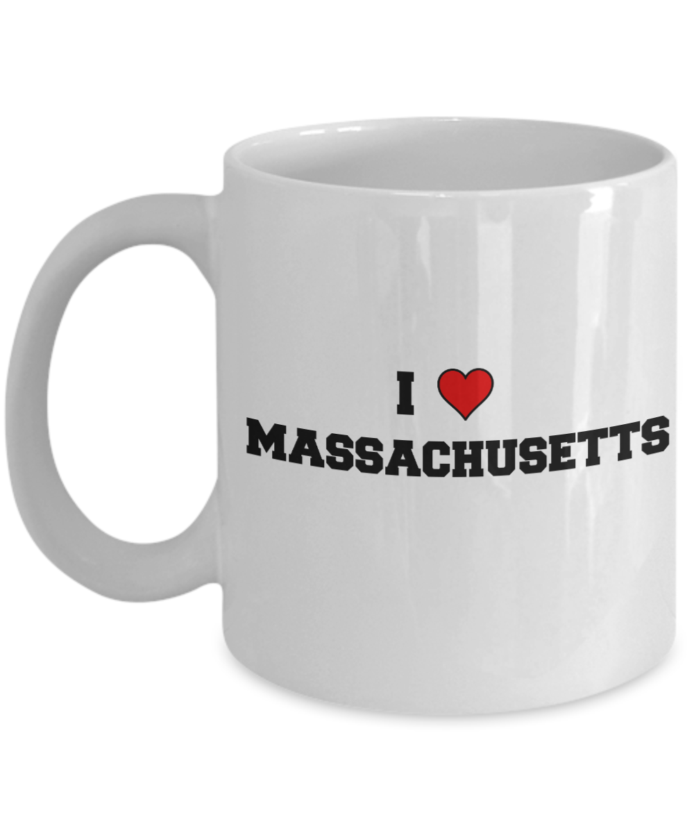 Massachusetts Tea Coffee Mugs,I Love Massachusetts USA States Ceramic Coffee Mug Tea Cup Gifts Mugs 11 oz Funny Mugs