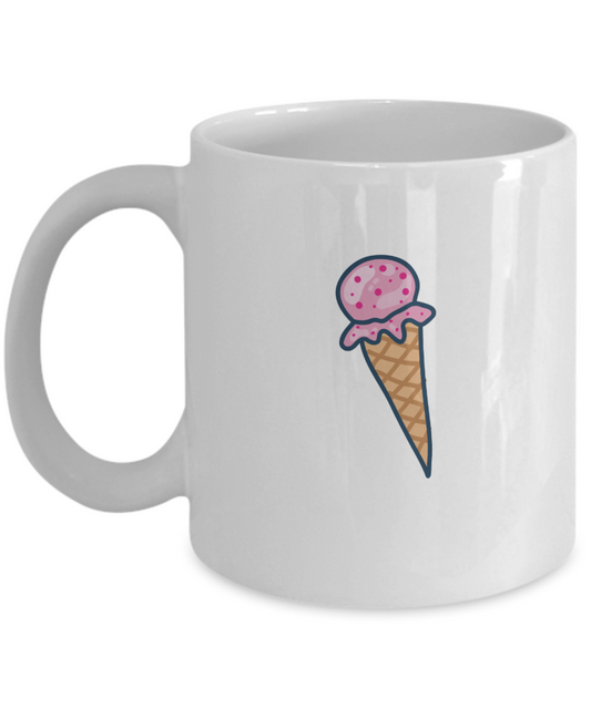 Ice Cream Funny white mugs - Funny Christmas Gifts - Porcelain White coffee mugs 11 oz