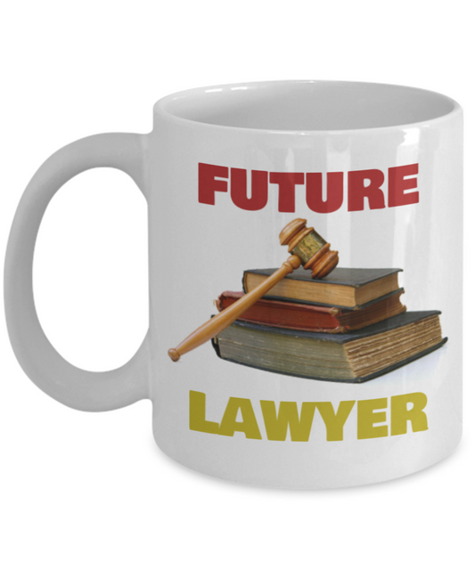Future Lawyer White Porcelain Coffee Cup - Premium 11 oz White coffee cup