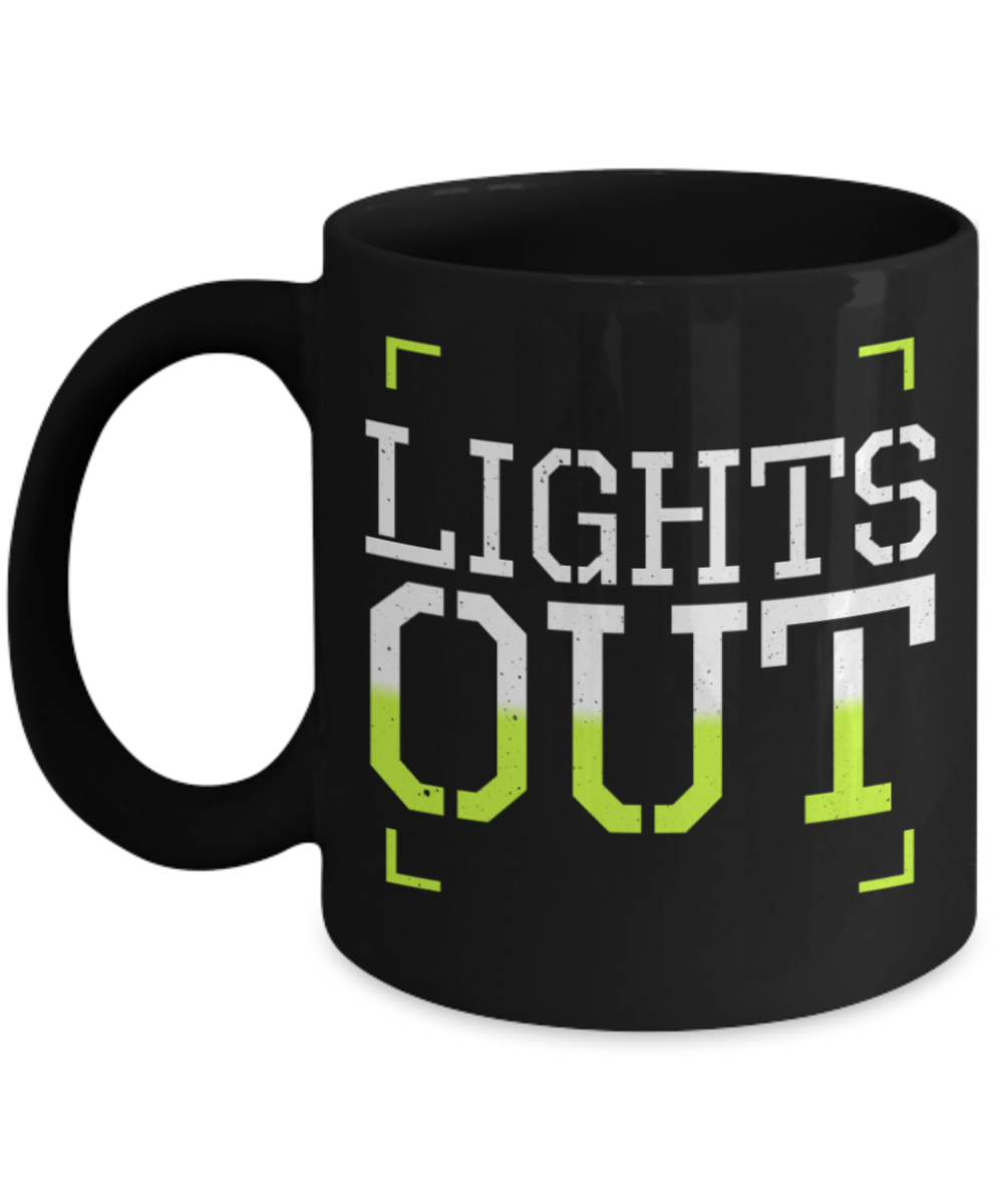 Lights Out - Funny Black Porcelain Coffee 11 oz