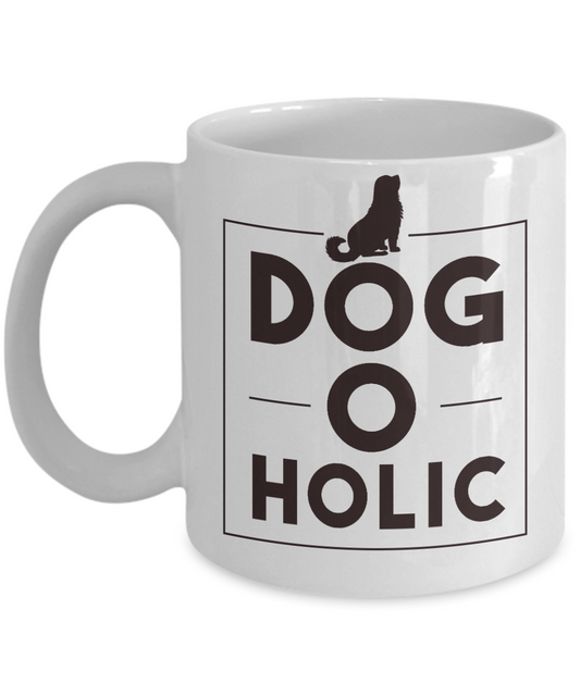 Dog Lover Coffee Mug, Dog Holic - White Porcelain Coffee Mug 11 Oz For Dog Lover, Dad, Mom