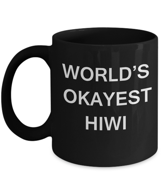 Funny Mug - World's Okayest Hiwi - Porcelain Black coffee mugs 11 oz