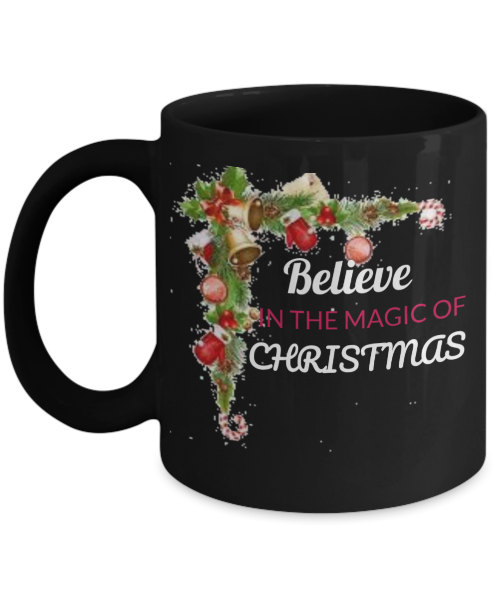 Believe in Santa Mug - Believe Mug, Believe in Santa, Believe in the magic of Christmas, Coffee Cup, Christmas Gift, Christmas Mug