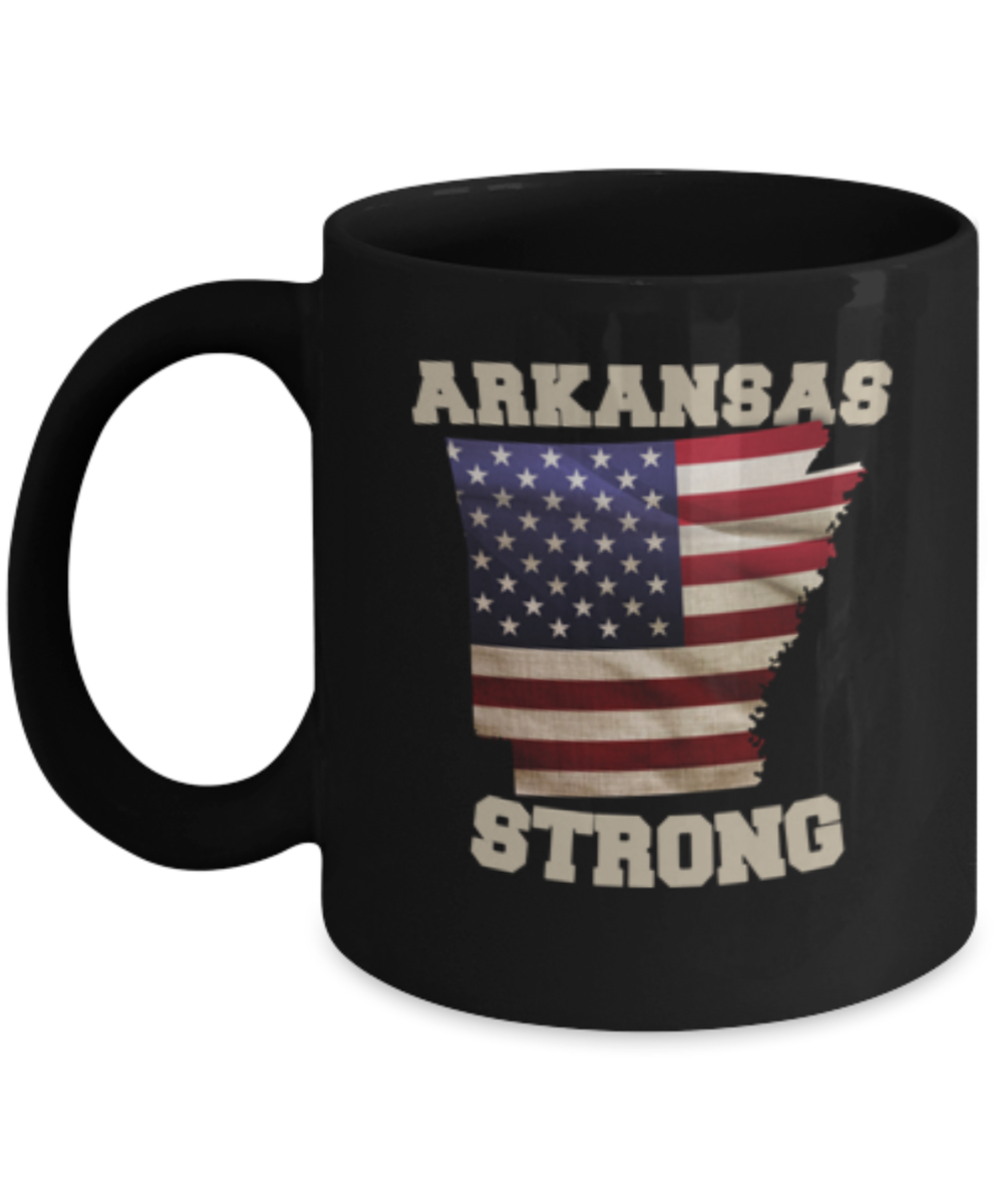 Arkansas State coffee coffee mug - Porcelain Black Funny Coffee Mug,  11 oz Ceramic
