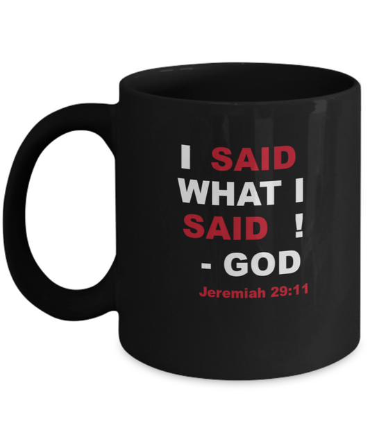 Sassy Christian | Promise Keeper | Waymaker | Miracle Worker Religious Christian Mug Gift Jeremiah 29:11 I Said What I Said Signed God