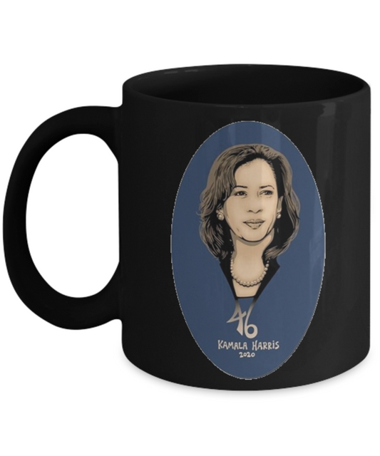 Kamala Harris mug-Kamala Harris 46 For President 2020 For The People Campaign -Female Political Feminist Black Coffee Cup