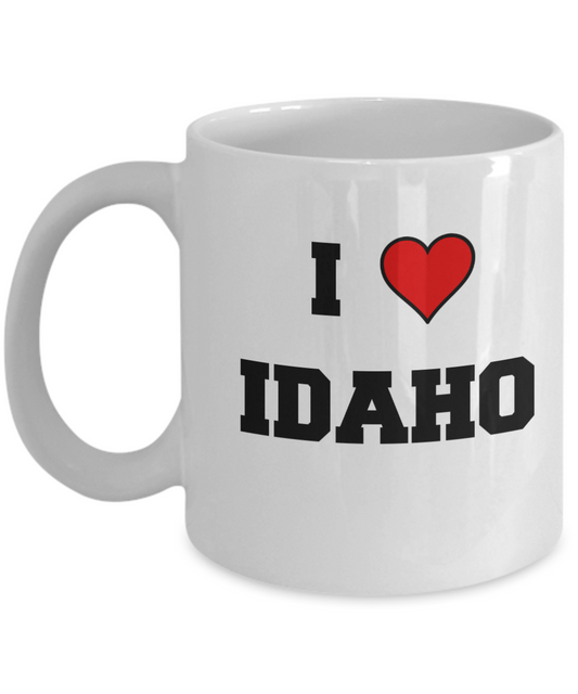 Idaho Tea Coffee Mugs,I Love Idaho USA States Ceramic Coffee Mug Tea Cup Gifts Mugs 11 oz Funny Mugs