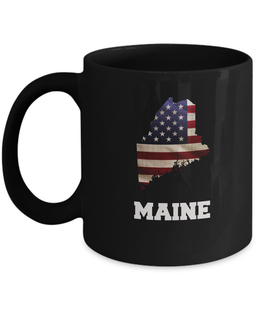 I Love Maine Coffee mug sets - 11 OZ Black coffee mugs  State Love Gift Idea Cup Funny