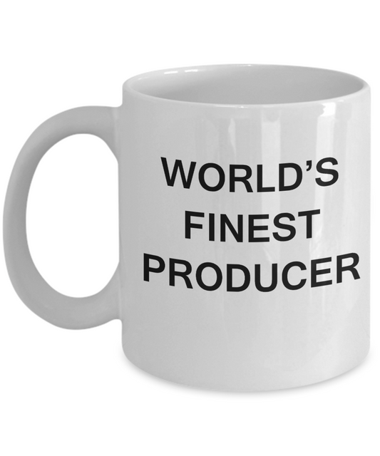 World's Finest Producer - Gifts For Producer - Porcelain White coffee mugs 11 oz
