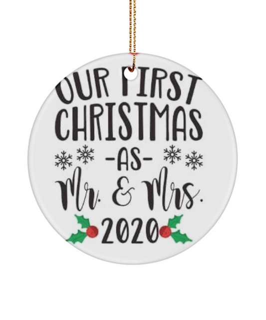 Our First Christmas Ornament - Our First Christmas Mr. and Mrs., Christmas Ornament