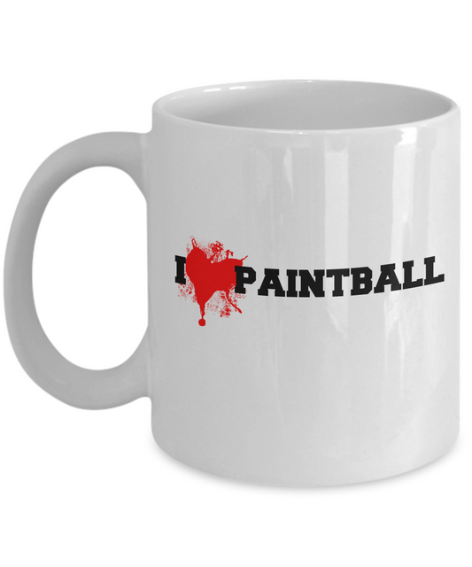 I love paintball coffee mug for paintball lovers sports lovers White coffee mugs 11 oz