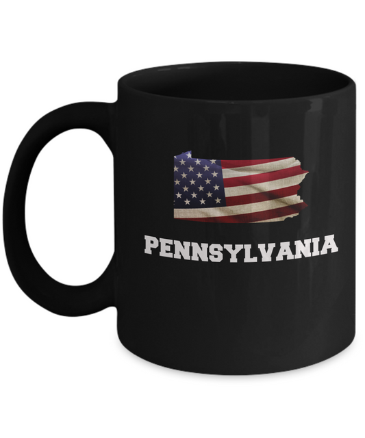 I Love Pennsylvania Coffee mug sets - 11 OZ Black coffee mugs  State Love Gift Idea Cup Funny