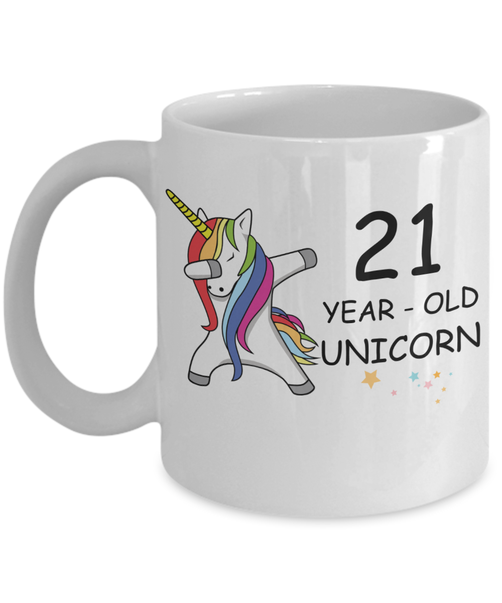 21st Birthday Gift for Women - 21 Year Old Unicorn Dabbing Mug - Funny White Porcelain Coffee 11 oz for Grandma, Mom, Sister, Best Friend, Women, Her - Legends are Born In 1999