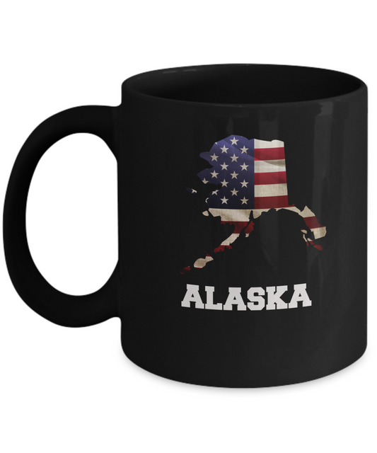 I Love Alaska Coffee mug sets - 11 OZ Black coffee mugs  State Love Gift Idea Cup Funny