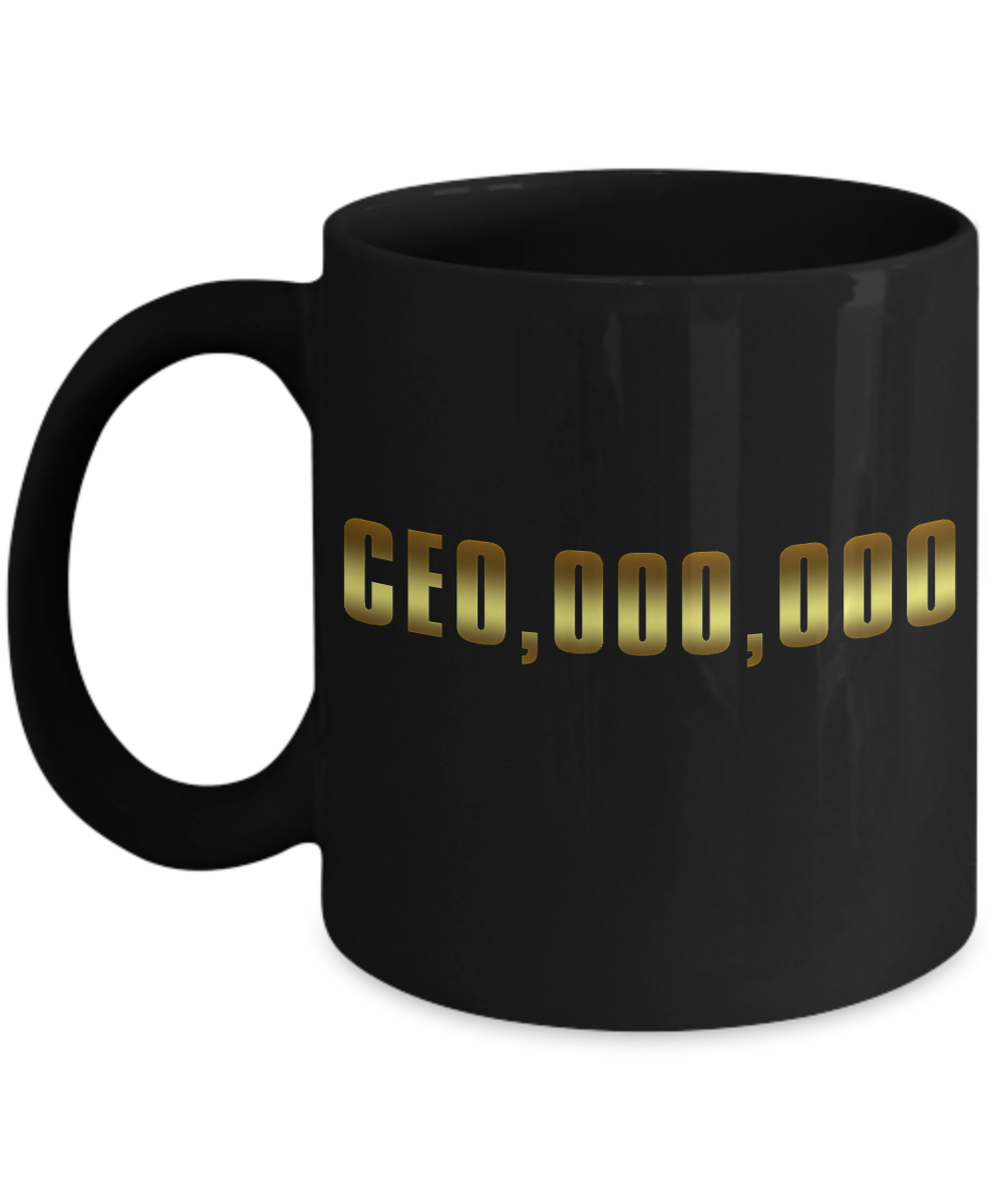 World's Best Boss Coffee Mug, CEO-Black Porcelain Coffee Mug 11 oz For Business Man,Entrepreneur, Boss, CEO