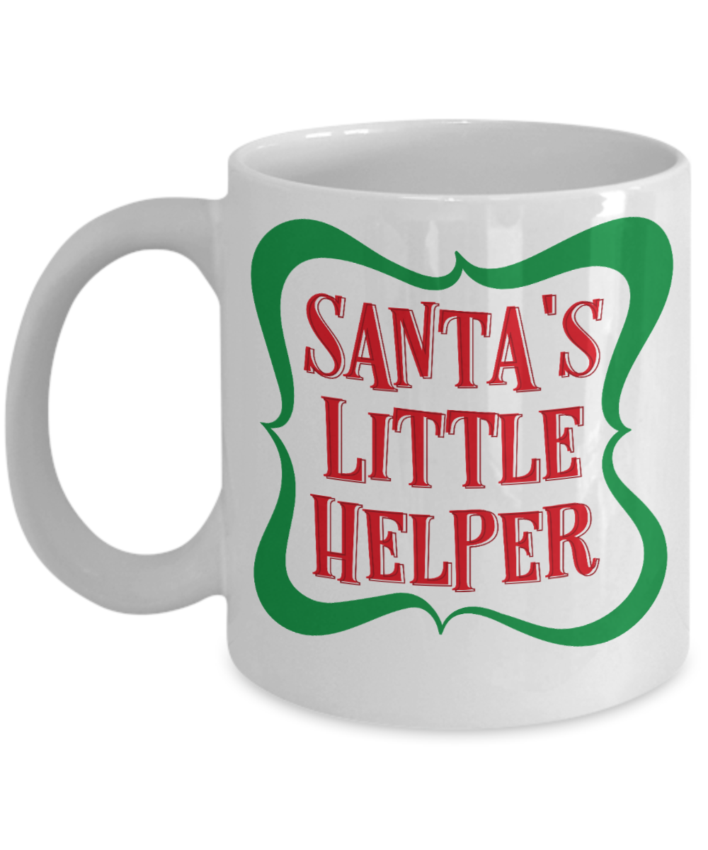 Rumbles the cloud and santa's greatest gift - Santa's Little Helper - Funny Santa Gift Mugs, Christmas Gifts for family Ceramic Cup White, Funny Mugs Gift Ideas 11 Oz