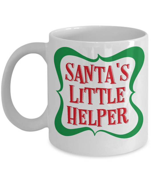 Rumbles the cloud and santa's greatest gift - Santa's Little Helper - Funny Santa Gift Mugs, Christmas Gifts for family Ceramic Cup White, Funny Mugs Gift Ideas 11 Oz
